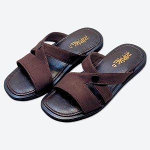 প্রিমিয়াম ব্রাউন ক্রস-স্ট্র্যাপ মেনস স্যান্ডেল